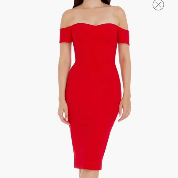 NWT Dress the Population Bailey Off the Shoulder Body-Con Dress - Picture 1 of 10